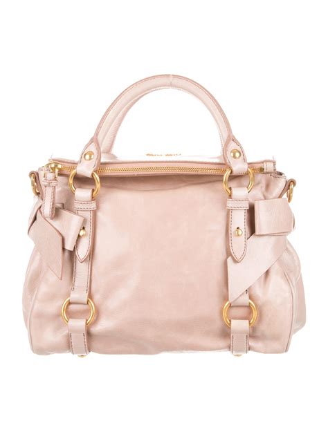 MIU MIU Vitello Lux Medium Bow Bag Rosa 